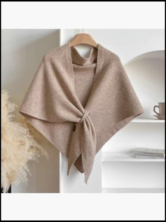 Knit Pashmina Shawl Wrap Soft Stretchy Versatile All Seasons Elegant Chic - Picture 2 of 6